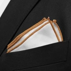 Trendhim Pochette De Costume Blanche à Bords Bruns -Arkai Atlas Shop ret megashoot pocket square 16668 2 bm