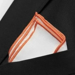 Trendhim Pochette De Costume Blanche à Bords Corail -Arkai Atlas Shop ret megashoot pocket square 16669 2 bm
