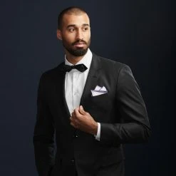 Trendhim Pochette De Costume Blanche à Bords Violets -Arkai Atlas Shop ret megashoot pocket square 16671 1