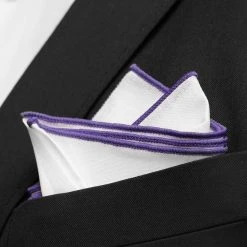 Trendhim Pochette De Costume Blanche à Bords Violets -Arkai Atlas Shop ret megashoot pocket square 16671 2 bm