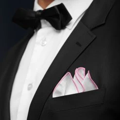 Trendhim Pochette De Costume Blanche à Bords Rose Clair -Arkai Atlas Shop ret megashoot pocket square 16672 2