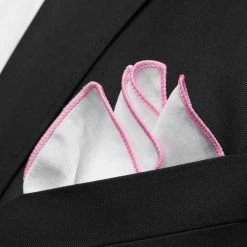 Trendhim Pochette De Costume Blanche à Bords Rose Clair -Arkai Atlas Shop ret megashoot pocket square 16672 2 bm