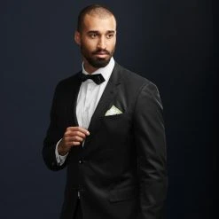 Trendhim Pochette De Costume Blanche à Bords Vert Clair -Arkai Atlas Shop ret megashoot pocket square 16674 1