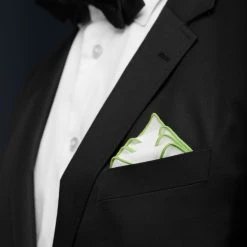 Trendhim Pochette De Costume Blanche à Bords Vert Clair -Arkai Atlas Shop ret megashoot pocket square 16674 2