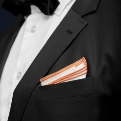 Trendhim Pochette De Costume Blanche à Bords Orange -Arkai Atlas Shop ret megashoot pocket square 16677 2