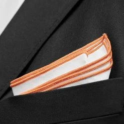 Trendhim Pochette De Costume Blanche à Bords Orange -Arkai Atlas Shop ret megashoot pocket square 16677 2 bm