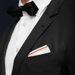Trendhim Pochette De Costume Blanche à Bords Orange Foncé -Arkai Atlas Shop ret megashoot pocket square 16680 3