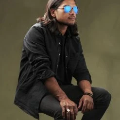 Paul Riley Lunettes De Soleil Aviateur Argentées à Verres Bleu Miroir -Arkai Atlas Shop rst megashoot sunglas 13918 1