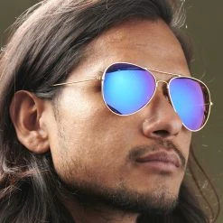 Paul Riley Lunettes De Soleil Aviateur à Montures Dorées Et Verres Irisés -Arkai Atlas Shop rst megashoot sunglas 17167 2 bm