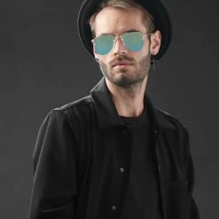 Paul Riley Lunettes De Soleil Aviateur Argentées Et Turquoise à Verres Miroir -Arkai Atlas Shop rst megashoot sunglasses 13907 15