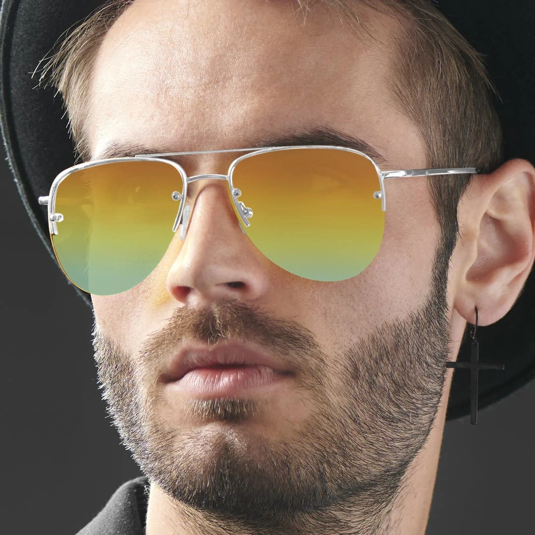 Paul Riley Lunettes De Soleil Aviateur Argentées Et Rouges 8 Paul Riley Lunettes De Soleil Aviateur Argentées Et Rouges – Image 6