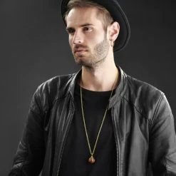 Moody Mason Collier Jax En Acier Doré Avec Serre De Dragon Et Pierre De Jaspe Rouge -Arkai Atlas Shop rst nmm neck 21466 1 1