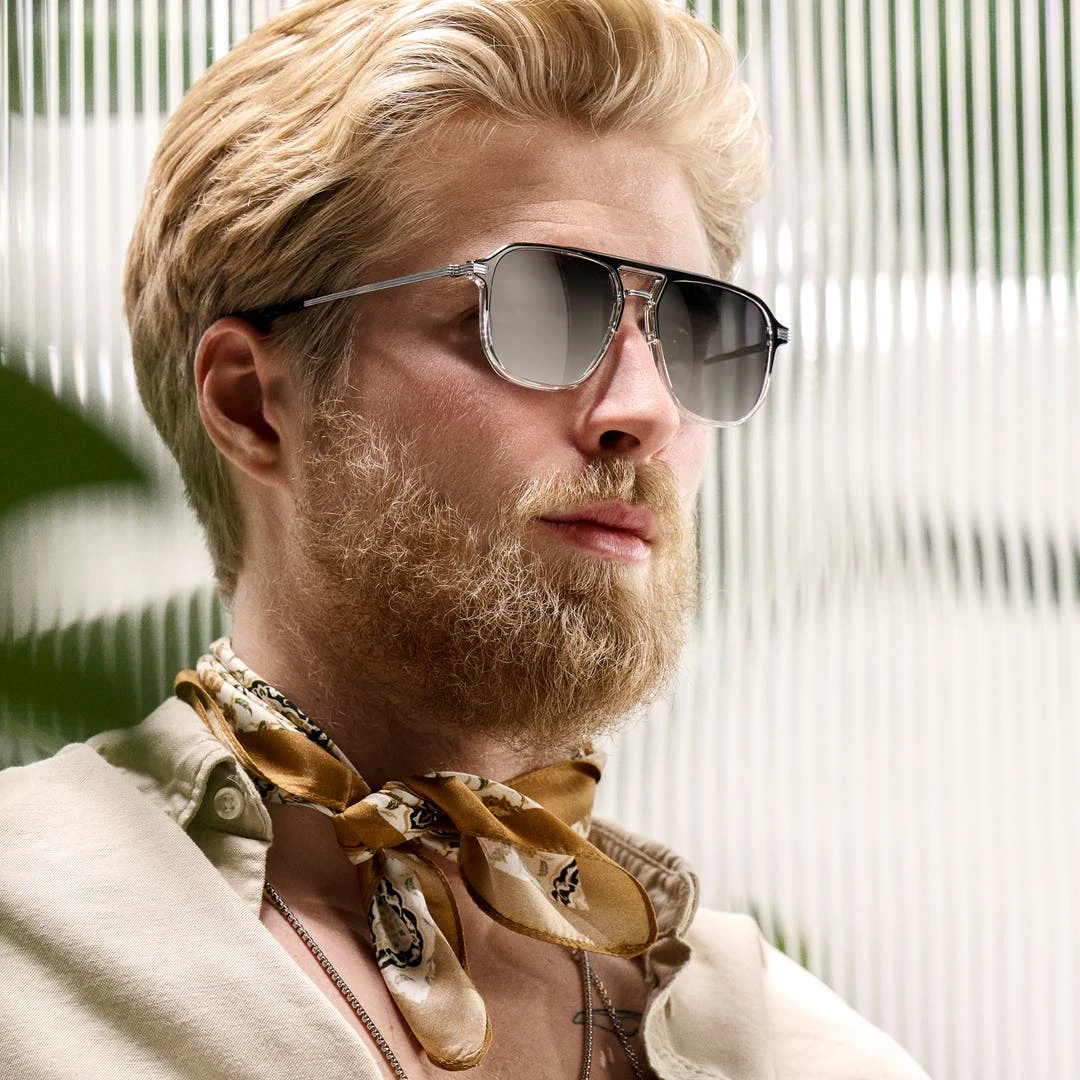 Arkai Occasus | Lunettes De Soleil à Verres Mi-sombres Polarisés Et Double Pont Noir Et Transparent 4 Arkai Occasus | Lunettes De Soleil à Verres Mi-sombres Polarisés Et Double Pont Noir Et Transparent – Image 2