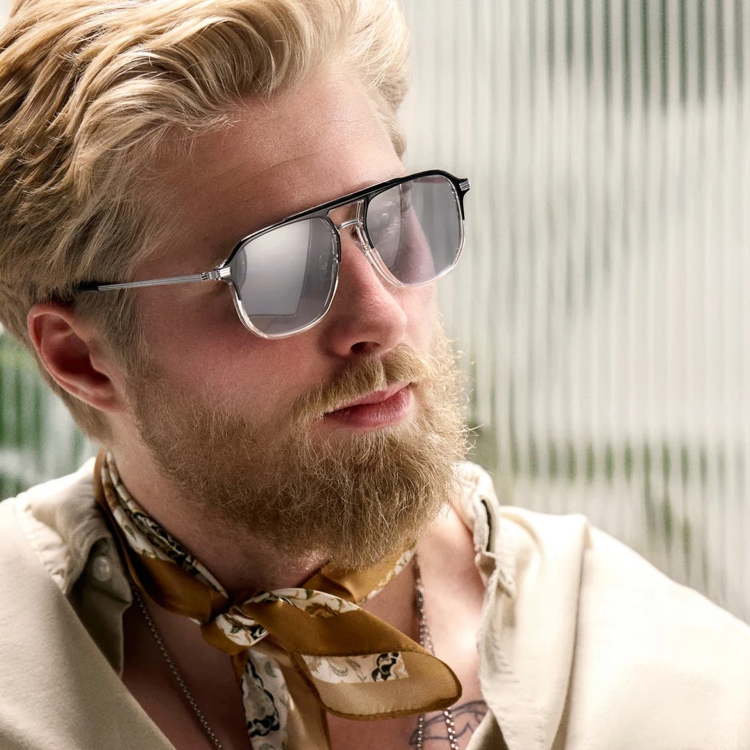 Arkai Occasus | Lunettes De Soleil à Verres Polarisés Gris Clair Et Double Pont Noir Et Transparent 4 Arkai Occasus | Lunettes De Soleil à Verres Polarisés Gris Clair Et Double Pont Noir Et Transparent – Image 2