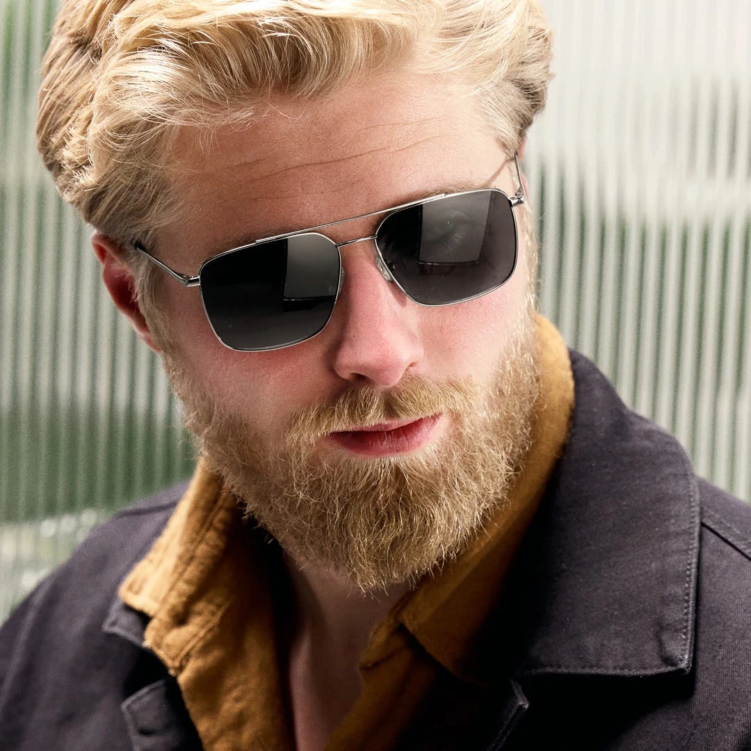 Lucleon Occasus | Lunettes De Soleil Carrées Aviator à Verres Noirs Polarisés 4 Lucleon Occasus | Lunettes De Soleil Carrées Aviator à Verres Noirs Polarisés – Image 2