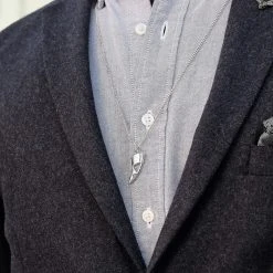 Lucleon Collier "La Coupure" En Acier Poli Argenté -Arkai Atlas Shop silver necklace