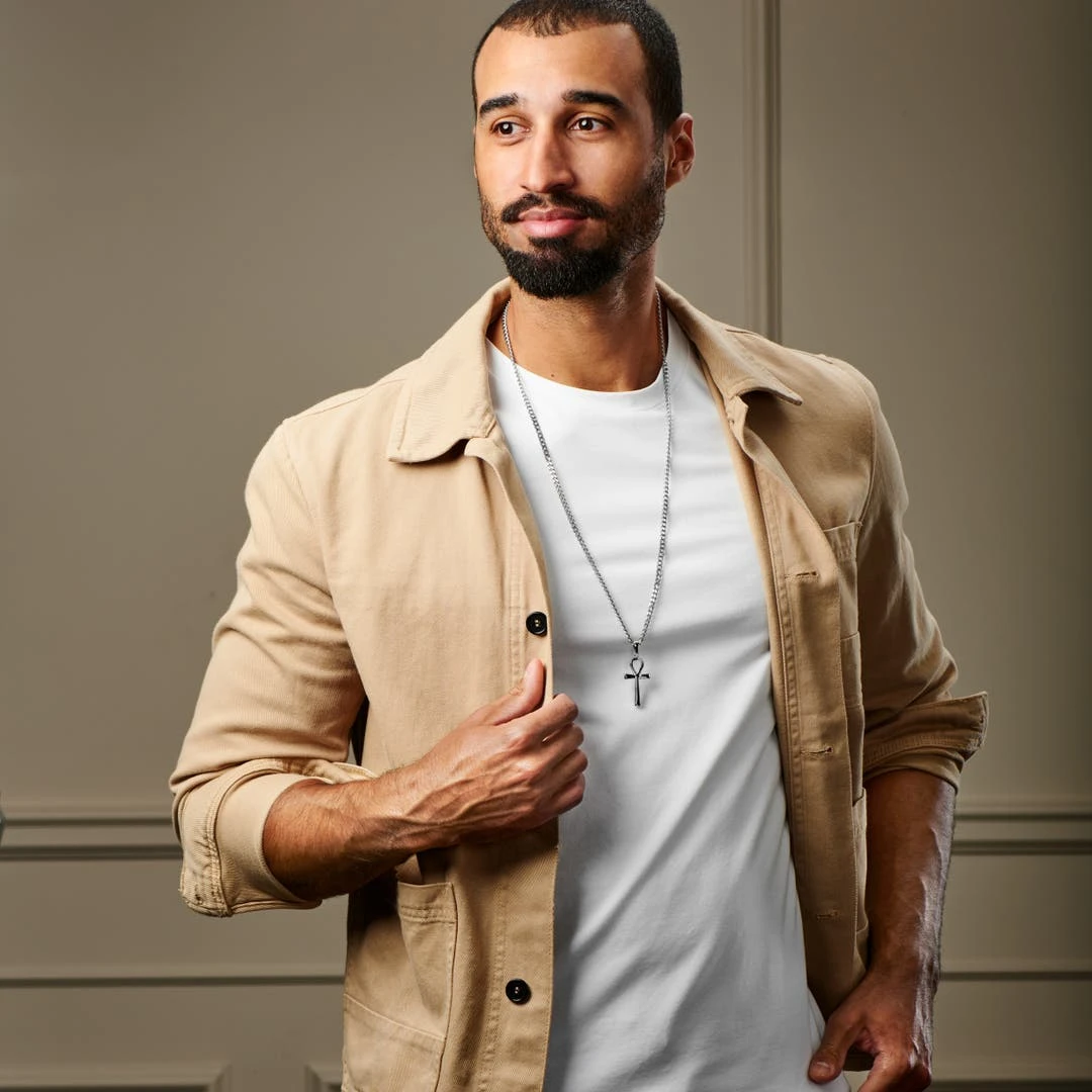 Lucleon Collier Argenté Avec Pendentif Ankh 5 Lucleon Collier Argenté Avec Pendentif Ankh – Image 3