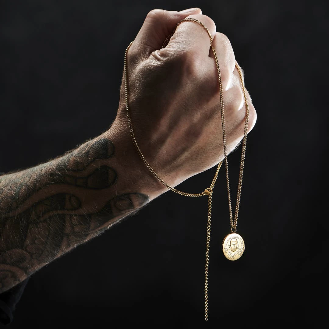 Lucleon Collier à Pendentif Hindou En Acier Doré 7 Lucleon Collier à Pendentif Hindou En Acier Doré – Image 5