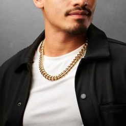 Lucleon Collier à Maillons En Acier Doré 12 Mm -Arkai Atlas Shop ste megashoot 22064 2 2