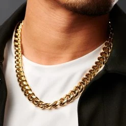 Lucleon Collier à Maillons En Acier Doré 14 Mm -Arkai Atlas Shop ste megashoot 22069 1 1bm