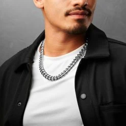 Lucleon Collier à Maillons En Acier Argenté 12 Mm -Arkai Atlas Shop ste megashoot 22104 2 5