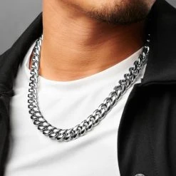 Lucleon Collier à Maillons En Acier Argenté 12 Mm -Arkai Atlas Shop ste megashoot 22104 2 5bm