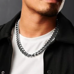 Lucleon Collier à Maillons En Acier Argenté 14 Mm -Arkai Atlas Shop ste megashoot 22109 1 5