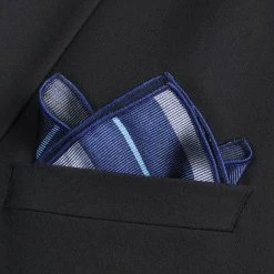 Trendhim Pochette De Costume à Rayures Grises Et Bleues -Arkai Atlas Shop ste megashoot pocketsqaure 15634 6 bm