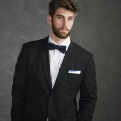 Trendhim Pochette De Costume Blanche à Bords Bleus -Arkai Atlas Shop ste megashoot pocketsqaure 16656 23