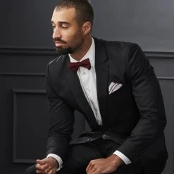 Trendhim Pochette De Costume Blanche à Bords Rouge Bourgogne -Arkai Atlas Shop ste megashoot pocketsqaure 16657 33