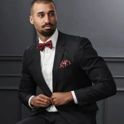 Trendhim Pochette De Costume Bordeaux à Motifs De Noël -Arkai Atlas Shop ste megashoot pocketsqaure 17639 31