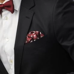 Trendhim Pochette De Costume Bordeaux à Motifs De Noël -Arkai Atlas Shop ste megashoot pocketsqaure 17639 31 cu