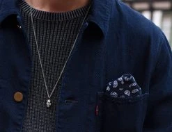 Lucleon Collier Argenté En Acier à Pendentif Crâne -Arkai Atlas Shop steel skull necklace2