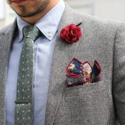 Tailor Toki Pochette De Costume Bleue à Fleurs 11 Tailor Toki Pochette De Costume Bleue à Fleurs -Arkai Atlas Shop tie clip pocket square