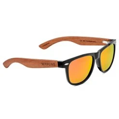 Waykins Lunettes De Soleil Rétro Noires à Verres Polarisés Jaunes Et Branches En Bois -Arkai Atlas Shop wa41 3